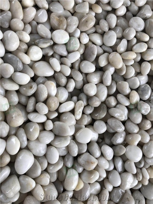 White Pebbles For Paving Decoration Walkway Pebble Stone